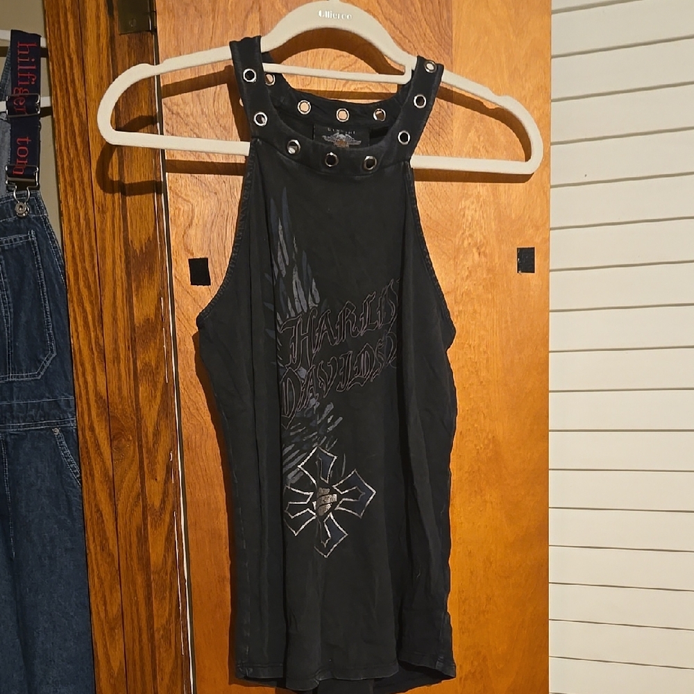 Harley-Davidson Black Tank with Grommet Accents